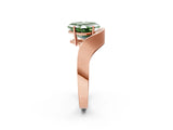 Rose gold Fancy Green Asscher  Solitaire Diamond Engagement Ring with Pave Band and Four-Prong Setting 3