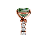 Rose gold Fancy Green Asscher  Solitaire Diamond Pavé Band with Four-Prong Setting_5