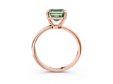 Rose gold Fancy Green Asscher  Solitaire Diamond Ring with 4-Prong Setting on a Classic Band_6