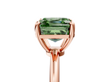 Rose gold Fancy Green Asscher  Solitaire Diamond Ring with 4-Prong Setting on a Classic Band_8