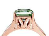 Rose gold Fancy Green Asscher  Solitaire Diamond Ring with Cathedral Band and Four-Prong Setting_57