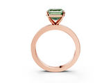 Rose gold Fancy Green Asscher  Solitaire Diamond Ring with Channel-Set Baguette Band and Four-Prong Setting_20
