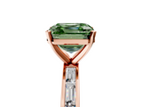 Rose gold Fancy Green Asscher  Solitaire Diamond Ring with Channel-Set Baguette Band and Four-Prong Setting_22