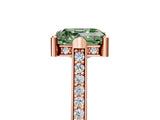 Rose gold Fancy Green Asscher  Solitaire Diamond Ring with Channel Set Band and Bezel Prong Setting_61