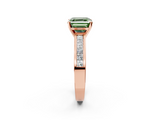 Rose gold Fancy Green Asscher  Solitaire Diamond Ring with Channel-Set Band and Four-Prong Setting_22