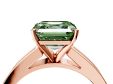 Rose gold Fancy Green Asscher  Solitaire Diamond Ring with Channel-Set Band and Four-Prong Setting_24