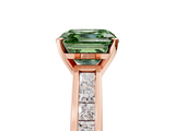Rose gold Fancy Green Asscher  Solitaire Diamond Ring with Channel-Set Band and Four-Prong Setting_25