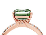 Rose gold Fancy Green Asscher  Solitaire Diamond Ring with Channel Set Band and Six-Prong Setting_38
