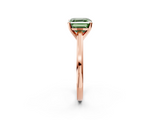 Rose gold Fancy Green Asscher  Solitaire Diamond Ring with Four-Prong Setting and Classic Band_22