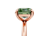 Rose gold Fancy Green Asscher  Solitaire Diamond Ring with Four-Prong Setting on a Plain Band_44