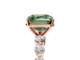 Rose gold Fancy Green Asscher  Solitaire Diamond Ring with Pave Band and Four-Prong Setting_21