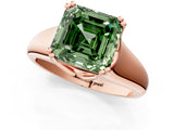 Rose gold Fancy Green Asscher  Solitaire Diamond Ring with Six-Prong Cathedral Setting_33