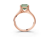 Rose gold Fancy Green Asscher  Solitaire Diamond Ring with Six-Prong Cathedral Setting_35