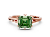 Rose gold Fancy Green Asscher  Solitaire Diamond Ring with Six-Prong Setting and Tapered Band_18