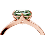 Rose gold Fancy Green Asscher  Solitaire Diamond Ring with Six-Prong Setting and Tapered Band_22