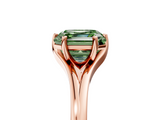 Rose gold Fancy Green Asscher  Solitaire Diamond Ring with Six-Prong Setting and Tapered Band_23