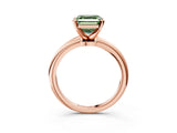 Rose gold Fancy Green Asscher  Solitaire Diamond Ring with Six-Prong Setting on a Classic Band 3