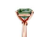Rose gold Fancy Green Asscher  Solitaire Diamond Ring with Six-Prong Setting on a Classic Band 5