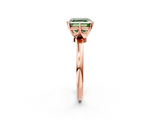 Rose gold Fancy Green Asscher  Solitaire Diamond Ring with Six-Prong Setting on a Classic Band_2
