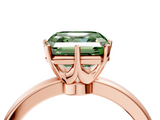 Rose gold Fancy Green Asscher  Solitaire Diamond Ring with Six-Prong Setting on a Classic Band_4