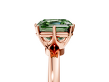 Rose gold Fancy Green Asscher  Solitaire Diamond Ring with Six-Prong Setting on a Classic Band_5