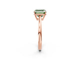 Rose gold Fancy Green Asscher  Solitaire Diamond Ring with Split Shank and Four-Prong Setting_14