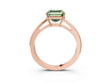 Rose gold Fancy Green Asscher  Solitaire Diamond Ring with Split Shank and Four-Prong Setting_15