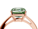 Rose gold Fancy Green Asscher  Solitaire Diamond Ring with Split Shank and Four-Prong Setting_16