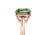 Rose gold Fancy Green Asscher  Solitaire Diamond Ring with Split Shank and Four-Prong Setting_17