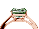 Rose gold Fancy Green Asscher  Solitaire Diamond Ring with Split Shank and Four-Prong Setting_4