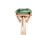 Rose gold Fancy Green Asscher  Solitaire Diamond Ring with Split Shank and Four-Prong Setting_5