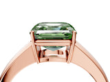 Rose gold Fancy Green Asscher  Solitaire Diamond Ring with Tapered Band and Four-Prong Setting_55