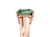 Rose gold Fancy Green Asscher  Solitaire Diamond Ring with Tapered Band and Four-Prong Setting_56