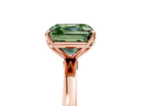 Rose gold Fancy Green Asscher  Solitaire Diamond Ring with Thin Band and Four-Prong Setting_5