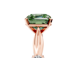 Rose gold Fancy Green Asscher  Solitaire Diamond Twisted Band with Four-Prong Setting_5
