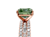 Rose gold Fancy Green Asscher  Solitaire Diamond with Pave and Channel Set Band_17