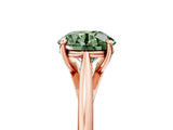 Rose gold Fancy Green Asscher  Solitaire Engagement Ring with Four-Prong Setting and Classic Band 1