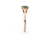 Rose gold Fancy Green Asscher  Solitaire Engagement Ring with Four-Prong Setting and Classic Band 4
