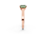Rose gold Fancy Green Asscher  Solitaire Engagement Ring with Four-Prong Setting and Tapered Band_22