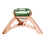 Rose gold Fancy Green Asscher  Solitaire Engagement Ring with Four-Prong Setting and Tapered Band_24