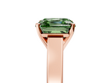 Rose gold Fancy Green Asscher  Solitaire Engagement Ring with Four-Prong Setting and Tapered Band_25