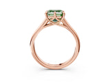 Rose gold Fancy Green Asscher  Solitaire Engagement Ring with Six-Prong Setting and Classic Band 4