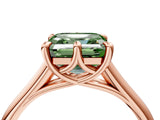 Rose gold Fancy Green Asscher  Solitaire Engagement Ring with Six-Prong Setting and Classic Band 5