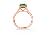 Rose gold Fancy Green Asscher  Solitaire Heart Prong Engagement Ring with Tapered Band_39