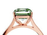 Rose gold Fancy Green Asscher  Solitaire Heart Prong Engagement Ring with Tapered Band_40