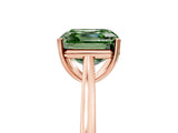 Rose gold Fancy Green Asscher  Solitaire Heart Prong Engagement Ring with Tapered Band_41