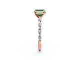 Rose gold Fancy Green Asscher  Solitaire Marquise Side Stone Prong Setting Ring_19