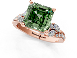 Rose gold Fancy Green Asscher  Solitaire Marquise Twist Band with Six-Prong Setting_1