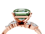 Rose gold Fancy Green Asscher  Solitaire Marquise Twist Band with Six-Prong Setting_4