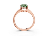 Rose gold Fancy Green Asscher  Solitaire Pavé Band Prong Setting Ring_3